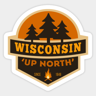 Wisconsin Up North Retro Sticker